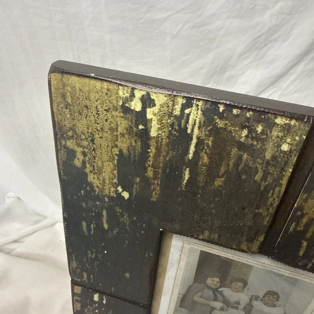 Distressed Wood Plank Picture Frame Weathered Farmhouse Shop Tipsy Decor VTG Pic